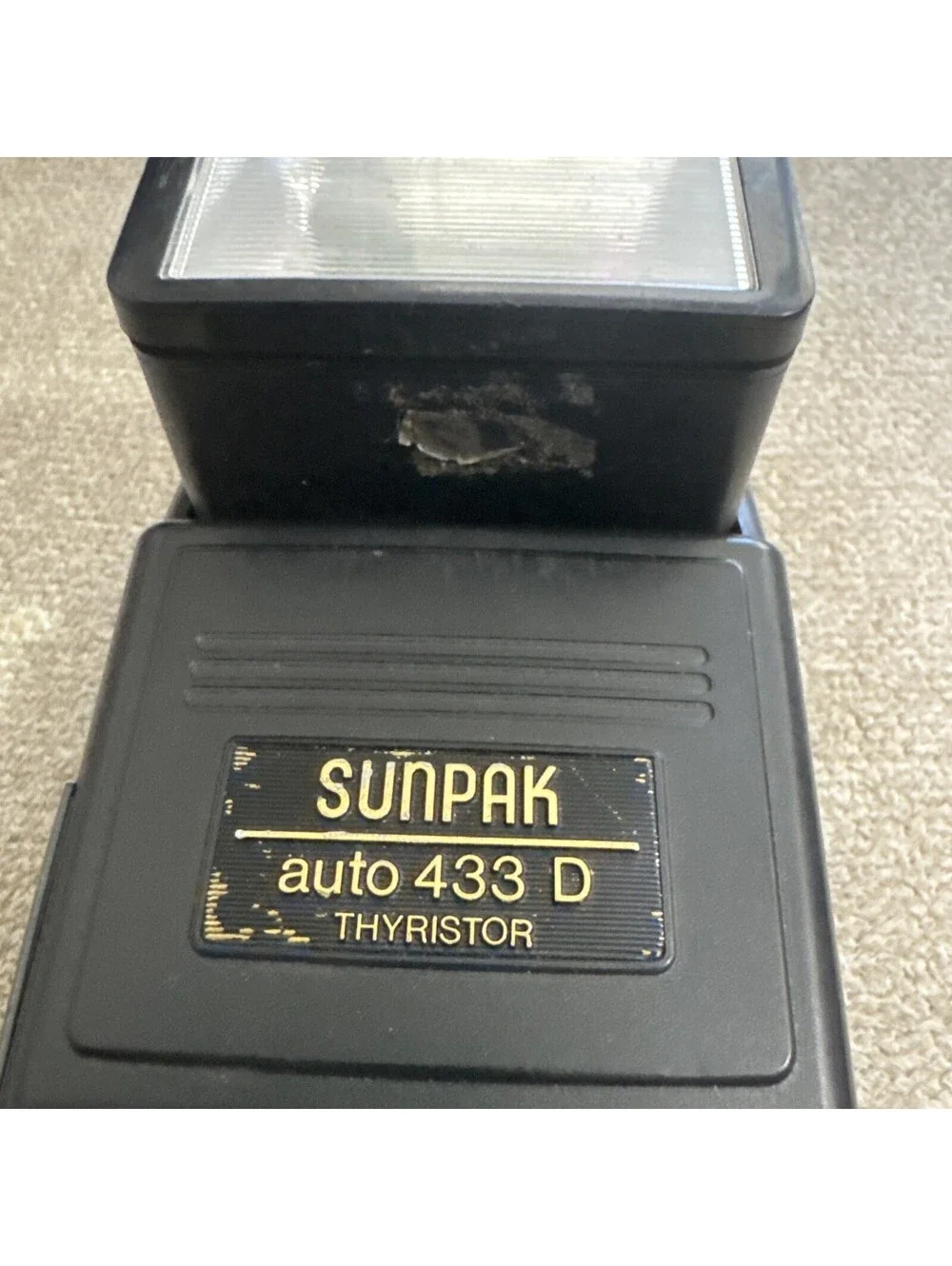 UNTESTED SUNPAK Auto 433 D Thyristor for Canon Film camera Shoe Mount Flash